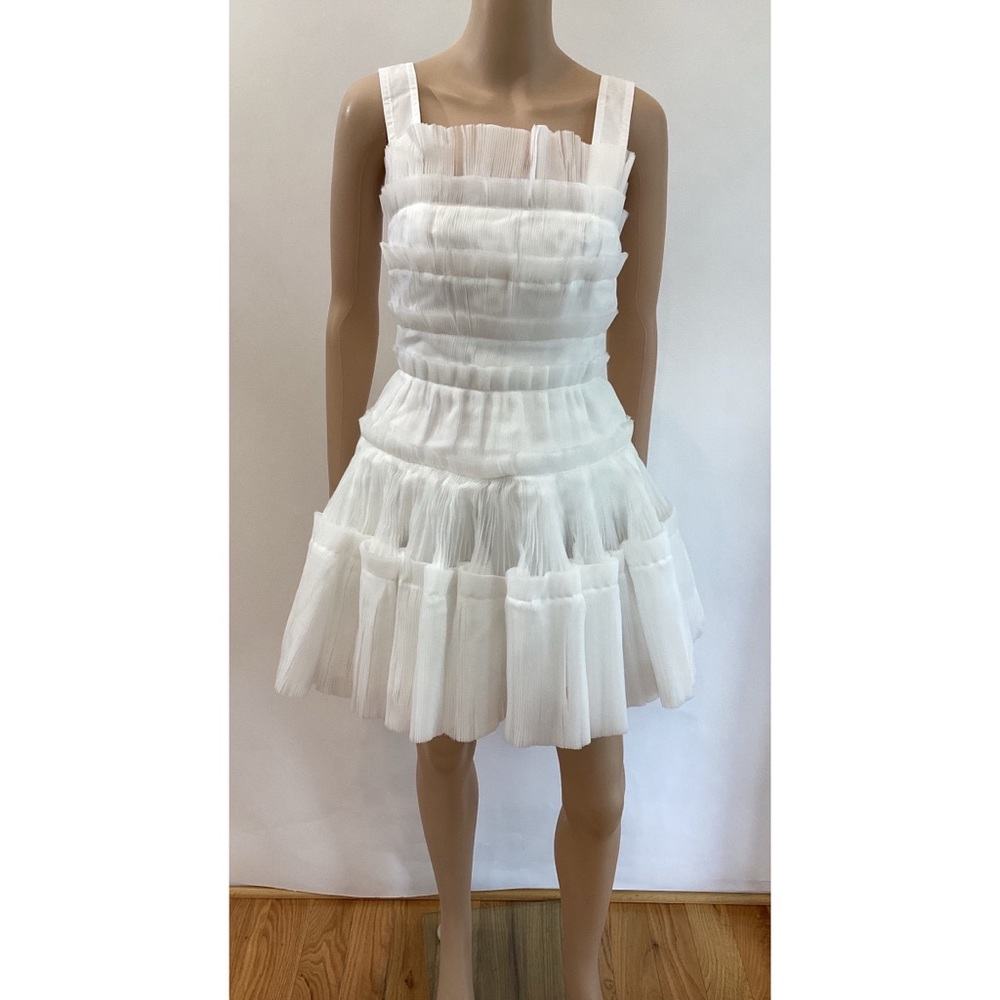 AJE PLEATED TULLE MINI DRESS SZ US 4 - Picture 2 of 9